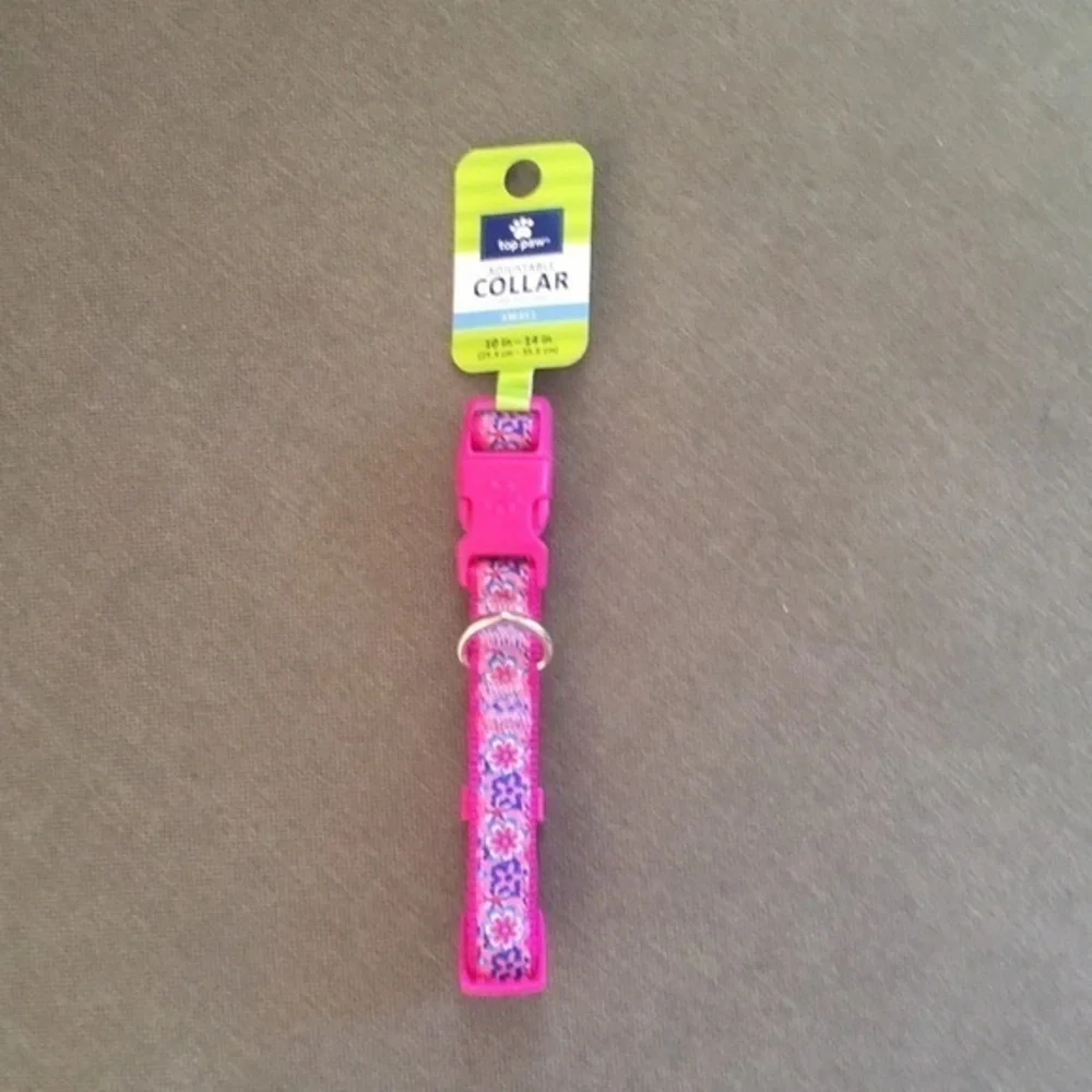 TOP PAW pink flowered dog‎ collar